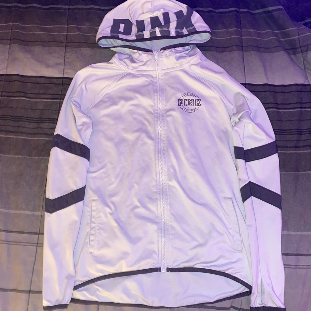 PINK XS light blue athletic zip up.